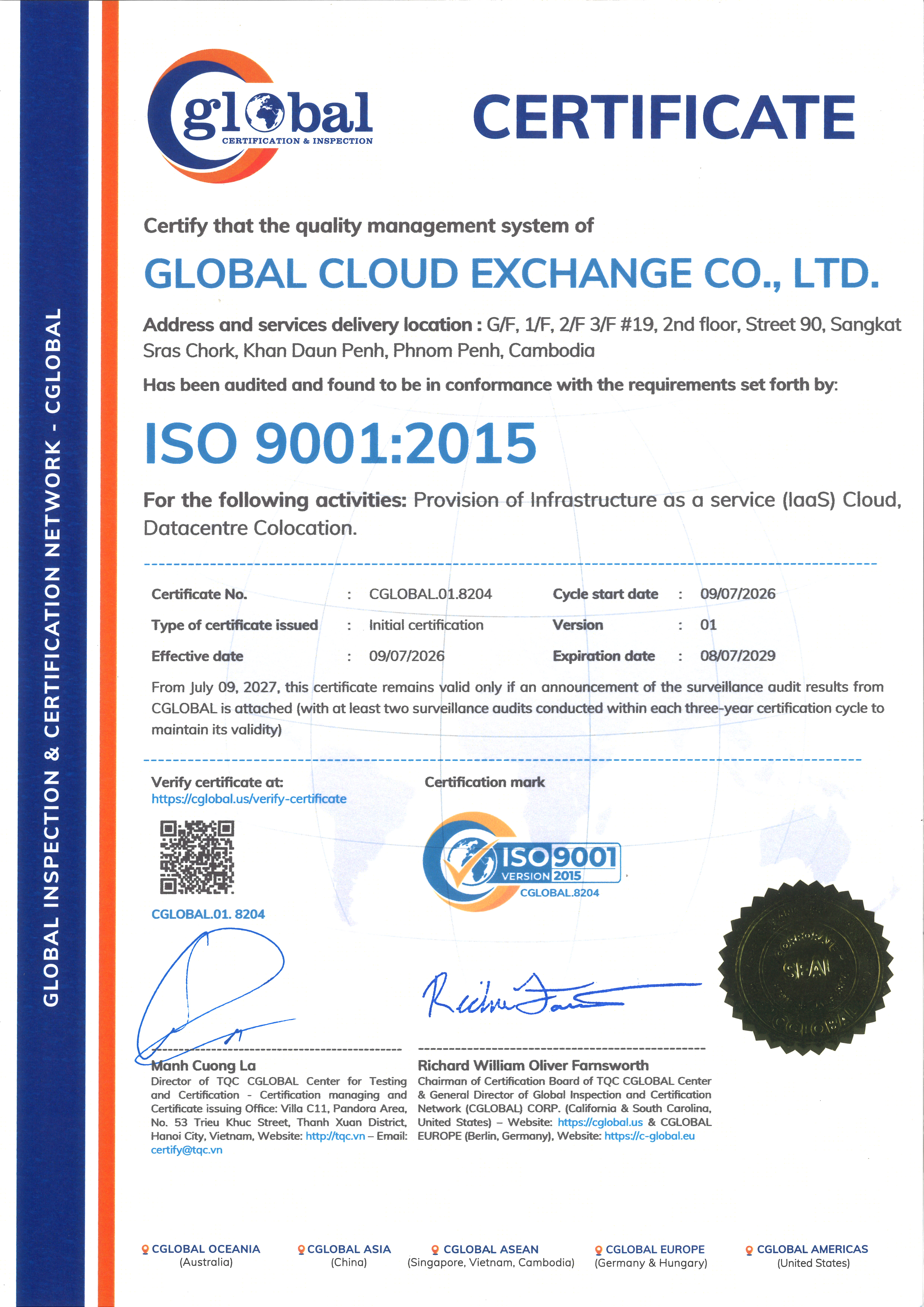 ISO 9001:2015 – Quality Management System (QMS)